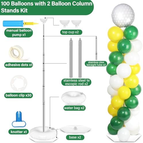 2 Sets Golf Balloon Column Stand Kit Adjustable Golf Party Balloon Decor - Image 2