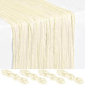 4 Pack Ivory Cheesecloth Table Runner 17x108 Inches Boho Home Decor by Showgeous