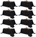 Fitable 8 Pack Black Tablecloths 90x132 Inch for 6 Foot Rectangle Tables by Fitable