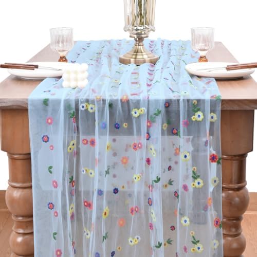 3 Pack Flower Table Runner Floral Daisy Fall Wedding Birthday Party Decor - Image 2