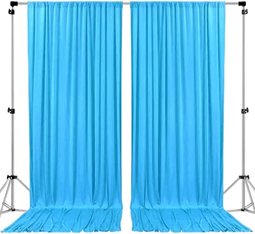 AK TRADING CO. 10 feet x 10 feet Polyester Backdrop Drapes Curtains Panels with Rod Pockets - Wedding Ceremony Party Home Window Decorations - Turquoise by Fabrics%7CEventDecor%7CCrafts%7CUpholsteryFoam