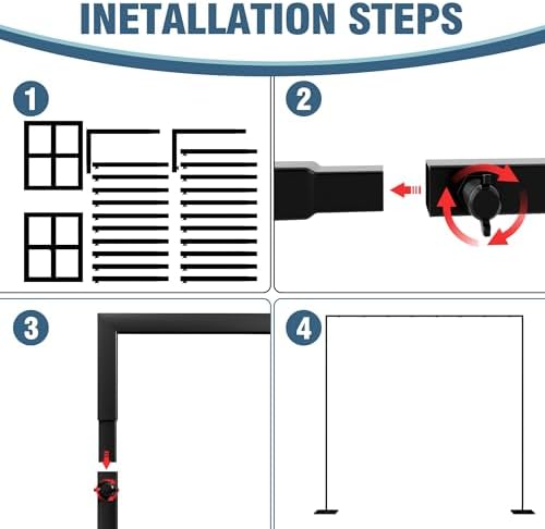 Wokceer 10x10FT Backdrop Stand Heavy Duty Pipe and Drape Kit Black - Image 3