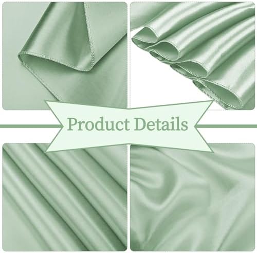 fani 120 PCS Satin Chair Sashes, 7x78 Inch, Sage Green - Image 3
