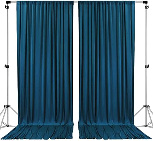 AK TRADING CO. 10 feet x 10 feet Dark Teal IFR Polyester Backdrop Drapes Curtains Panels with Rod Pockets - Wedding Ceremony Party Home Window Decorations by Fabrics%7CEventDecor%7CCrafts%7CUpholsteryFoam