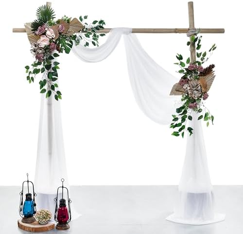 Pack of 2 Wedding Arch Drape Panel Fabric 30" x 30ft - White - Image 2