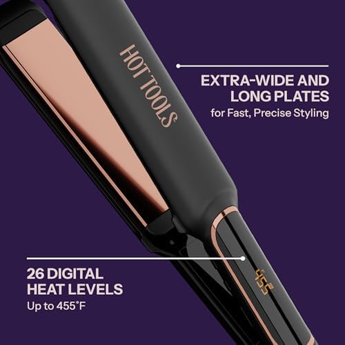Hot Tools Professional Rose Gold Extra Long Flat Iron, 1.5" Plate - Image 5