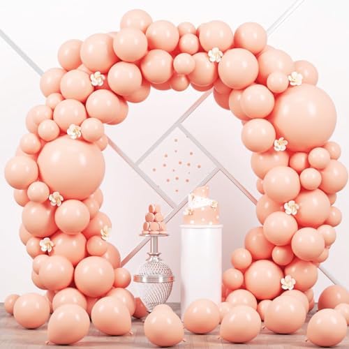 Voircoloria 90pcs Pastel Orange Balloons Garland Arch Kit, 18 12 10 5 Inch by Voircoloria