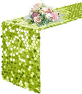 Pufogu 12 x 108 Inch Sequin Table Runner, Green Glitter Premium Big Sequin Table Runner, Rectangle Table Runners for Halloween, Christmas, Wedding Party, Birthday Party, Banquet Decor (1 Pack). by Pufogu