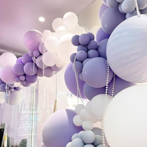 Voircoloria 66pcs Lilac Purple Faded Purple Latex Party Balloons, 12inch - Image 4