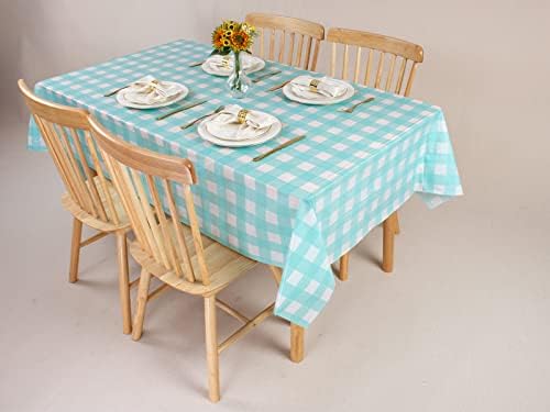 Kesfey Blue Gingham Tablecloth Picnic Party Checkered Table Cover 3 Packs - Image 4
