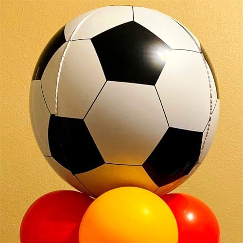 22 Inch 4D Soccer Foil Balloons, 6Pcs Soccer Party Decorations Football Shape Mylar Foil Balloons Sport Decor for Boys Kids Soccer Ball Fans Theme Birthday Party Decorations Supplies - Image 6
