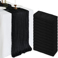 12 Pack 10Ft Black Cheesecloth Table Runner 23 x 120 Inch by CKIKU