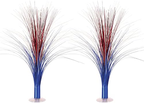 Beistle Metallic Spray Centerpieces 19 Inch Red Silver Blue, Pack of 2 by Beistle
