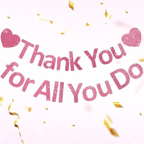 Thank You Banner Appreciation Banner for Appreciation Decorations Teacher Thanks Volunteer Events Office School Organization Thank You Parties (Rose Gold) by Unknown