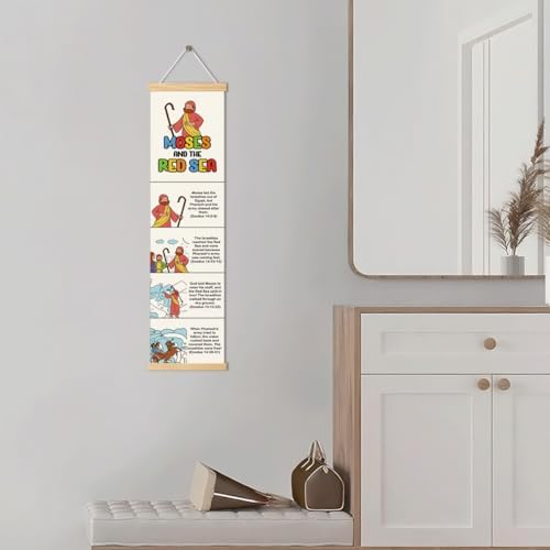 Moses and the Red Sea Banner, Church Banner, Christian Rustic Hanging Door Flag, Farmhouse Decorations Outdoor Indoor, Church Activity Decor, Bible Lesson, Scripture and Words Decorations - Image 5