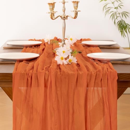 Cheesecloth Table Runner Fall Boho Wedding Birthday Party Home Decor - Image 5