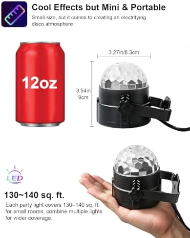 Luditek 3-Pack Sound Activated Party Lights with Remote Control Dj Lighting, Disco Ball Light, Strobe Light Stage Lamp for Home Room Dance Prom Party Decorations Supplies - Image 4