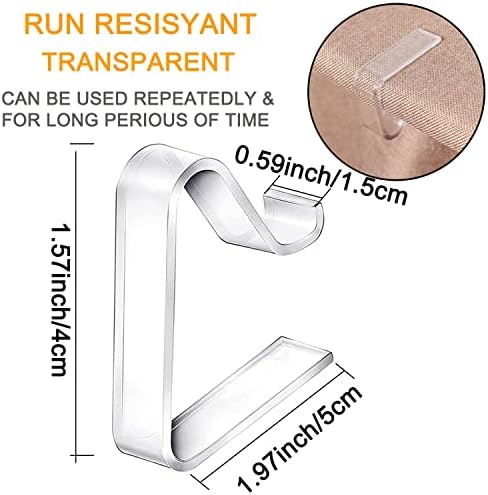 48 Pieces Transparent Clear Tablecloth Clips, Plastic Table Cloth Clips，Windproof Table Cover Holder Clamps，Table Cloth Holder for Christmas Home Wedding Party Indoor Outdoor Camping Picnic (Small) - Image 2