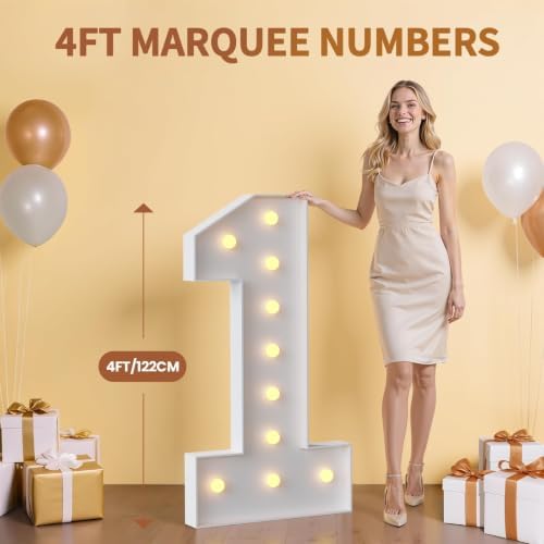 imprsv 4FT Marquee Numbers 40, Light Up Numbers for 40th Birthday Decor - Image 4