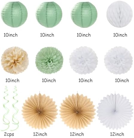 White Gold Sage Green Womens 30th Happy Birthday Party Decorations Hugmoon - Image 4
