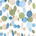 Dusty Blue and Sage Green Beige Polka Dot Garland Olive Green Dusty Blue Cream Nude Hanging Paper Circle Dots Streamer for Birthday Wedding Shower Silly Goose Theme Party Decorations Supplies by pinkblume