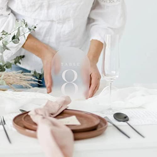 Frosted Arch Table Numbers 1-20 for Wedding, 20 Pack 5x7 Acrylic Signs With Holder, Perfect for Centerpiece Decoration - Image 3