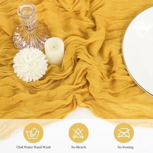 20 Pack Cheesecloth Table Runner 20 x 120 Inch, Gold - Image 4
