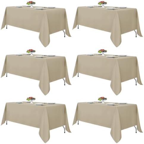 Fitable 6 Pack Nature Tablecloths 70x120 Inch for 6-8 Ft Rectangle Tables by Fitable