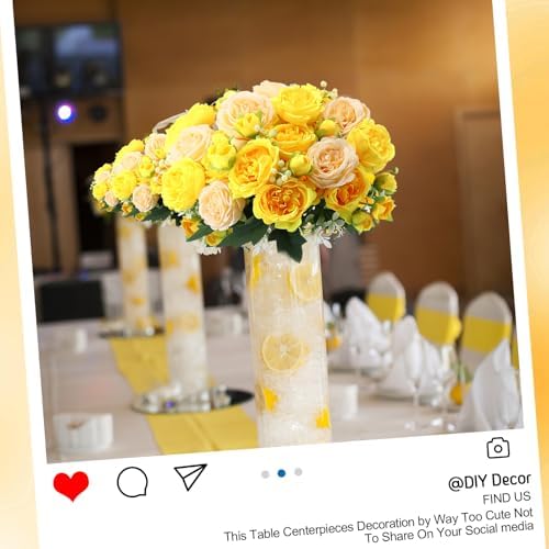 Geosar 8 Bundles Artificial Peonies Flowers,Yellow, Champagne - Image 5