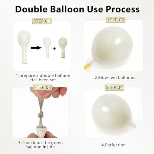 Blocesa Black Gold White Balloons Arch Kit, Double Stuffed, Latex, Party. - Image 3