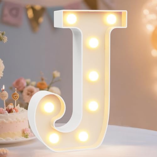 Pooqla LED Marquee Letter Lights Sign, Light Up Alphabet Letter for Home Party Wedding Decoration J by Pooqla