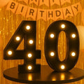 40th Birthday Decorations for Women Men, Black Light-Up Number 40 Sign, Battery-Operated Illuminated Party Table Decoration Backdrop Wall Decor, 40th Birthday Gifts for Men Women ZJDZTK by ZJDZTK