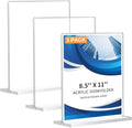 3 Pack Acrylic Sign Holder 8.5 x 11, Double-Sided Clear Sign Holder Plastic Stands for Display, T Shape Acrylic Table Sign Stands for Office Store Restaurants Wedding Party Decoration by DECOHOBO