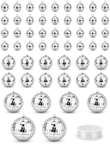 Youdepot Mini Silver Disco Balls, 54PCS Disco Ball Pack by Youdepot
