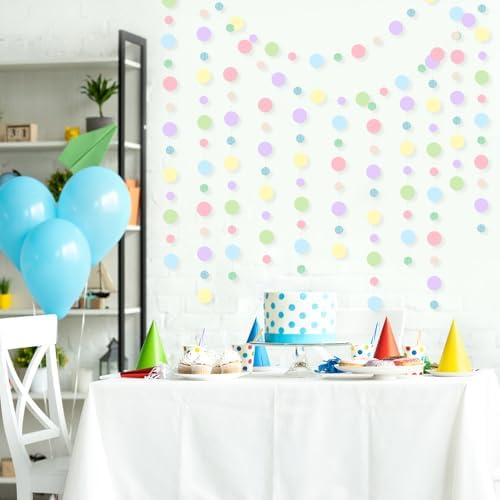 Outus 10 Pieces Dot Garland Banner Hanging, Pastel - Image 4