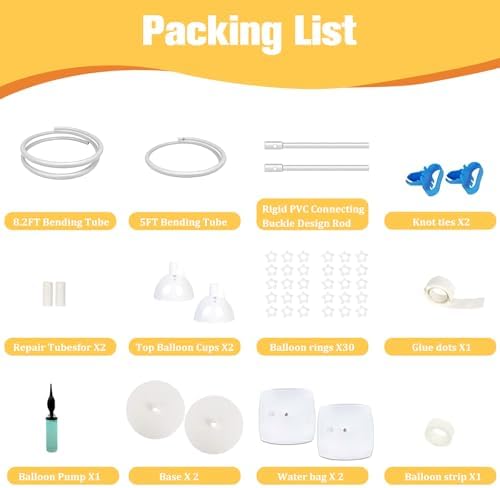 Bazen 2 Pack Arch Stand Balloon White 8.2FT&5FT Bending Half Arch Stand. - Image 3
