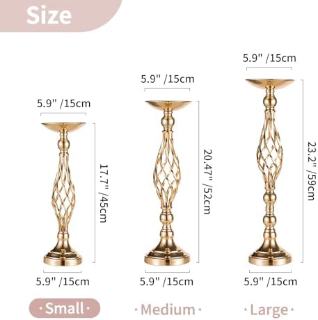 NUPTIO Gold Centerpiece Stand for Table, Twist Style , 17.7" Tall, 10 Pcs - Image 5
