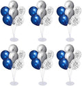 6 Set Balloon Stand Kit for Table Centerpieces With Balloon and Base Party Decorations for Birthday Wedding Retirement Graduation Baby Shower (Navy Silver) by Unknown
