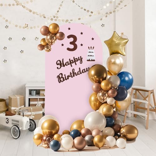 Arch Backdrop Stand and Cover Set, Metal Balloon Arch Backdrop 7.2ft, Gold Arched Stand Frame for Wedding, Parties,Birthday, Backdrop Decorations (Pale Pink,7.2ft) - Image 5