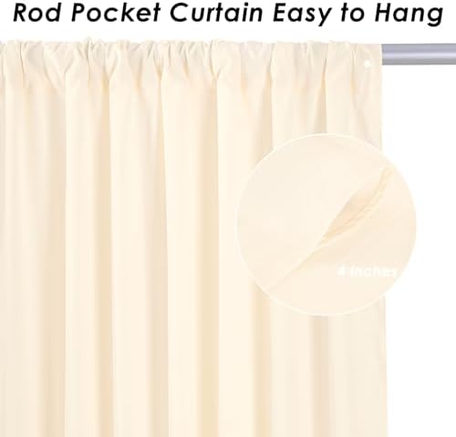 Beige Backdrop Curtains 30ftx10ft Wedding Polyester Photo Drapes - Image 4