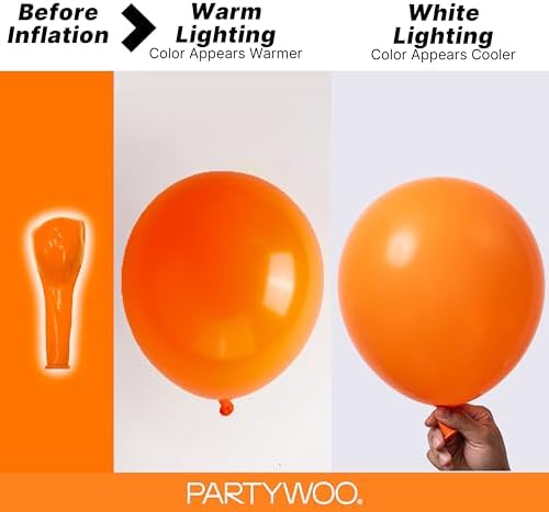 PartyWoo Orange Balloons 140pcs Fall Latex Helium Balloons Different Sizes - Image 3
