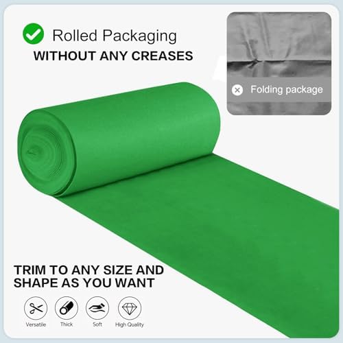 VOK Green Aisle Runner Carpet Rugs for Garden Party, Premium 160 GSM Felt Non-Woven Fabric Runway Rug for Step, Ceremony Parties and Events Indoor or Outdoor Decoration (Green, 3X15 ft) - Image 5