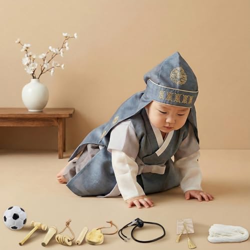 Korean Doljabi First Birthday Kit – Doljabi Set 돌잡이 Zhuazhou,Traditional Doljanchi Ceremony Set with Fortune Items for 1-Year-Old Celebration - Image 6