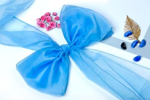 MDS Pack of 75 Organza Chair Sashes for Wedding & Event Décor – Baby Blue - Image 5