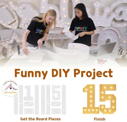 imprsv 15 Marquee Numbers, 4FT Light Up Numbers for 15th Birthday Decor - Image 2
