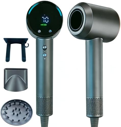 STFF ion Hair Dryer high Speed brushless Motor with Blow Dryer Diffuser,1400W Ultra-Fast Dryer,Ultra-Ligh, Low Noise,Intelligent LCD Display,for Women/Children by Unknown