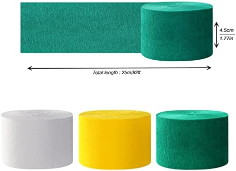 Green-White Yellow Party-Decorations Crepe-Paper Streamers - 9 Rolls Birthday Paper Garland Streamer Neutral Baby Shower Sping Summer Garden Tea Party Decor Panduola - Image 4