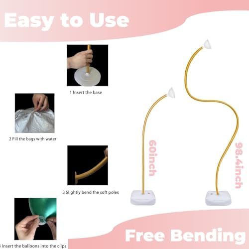 Balloon Arch Kit,8.2FT & 5FT Free Bending Half Balloon Arch Stand with Base - Image 3