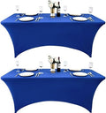 2-Pack 4ft Spandex Table Covers for Rectangular Folding Tables - Wrinkle Resistant Stretch Tight Table Cloths - Ultimate Fitted Table Protector for Parties, Banquet, and Wedding by Unknown