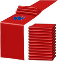12 Pack Red Satin Table Runner 12 x 108 Inch Long Premium Table Runners for Wedding Party Events Decoration, Birthday Parties, Banquets Decorations, Graduations, Engagements by YMHPRIDE